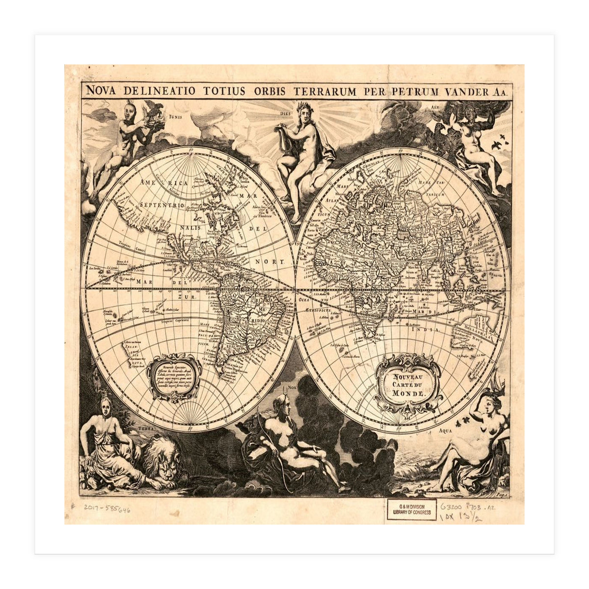 Old world mapa mundi (Print Only)