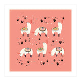 White Llamas In Pink Desert (Print Only) thumbnail