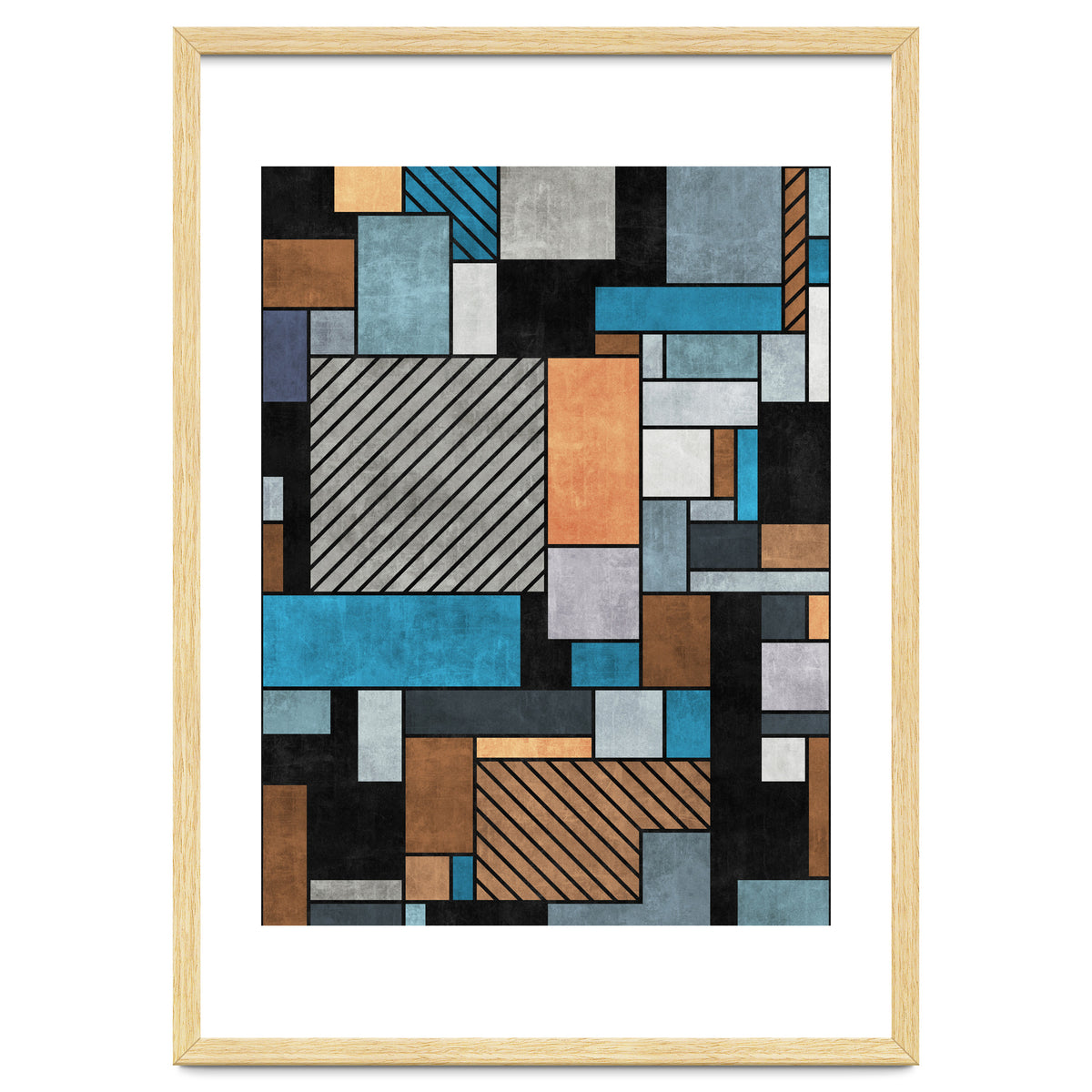 Random Concrete Pattern - Blue, Grey, Brown