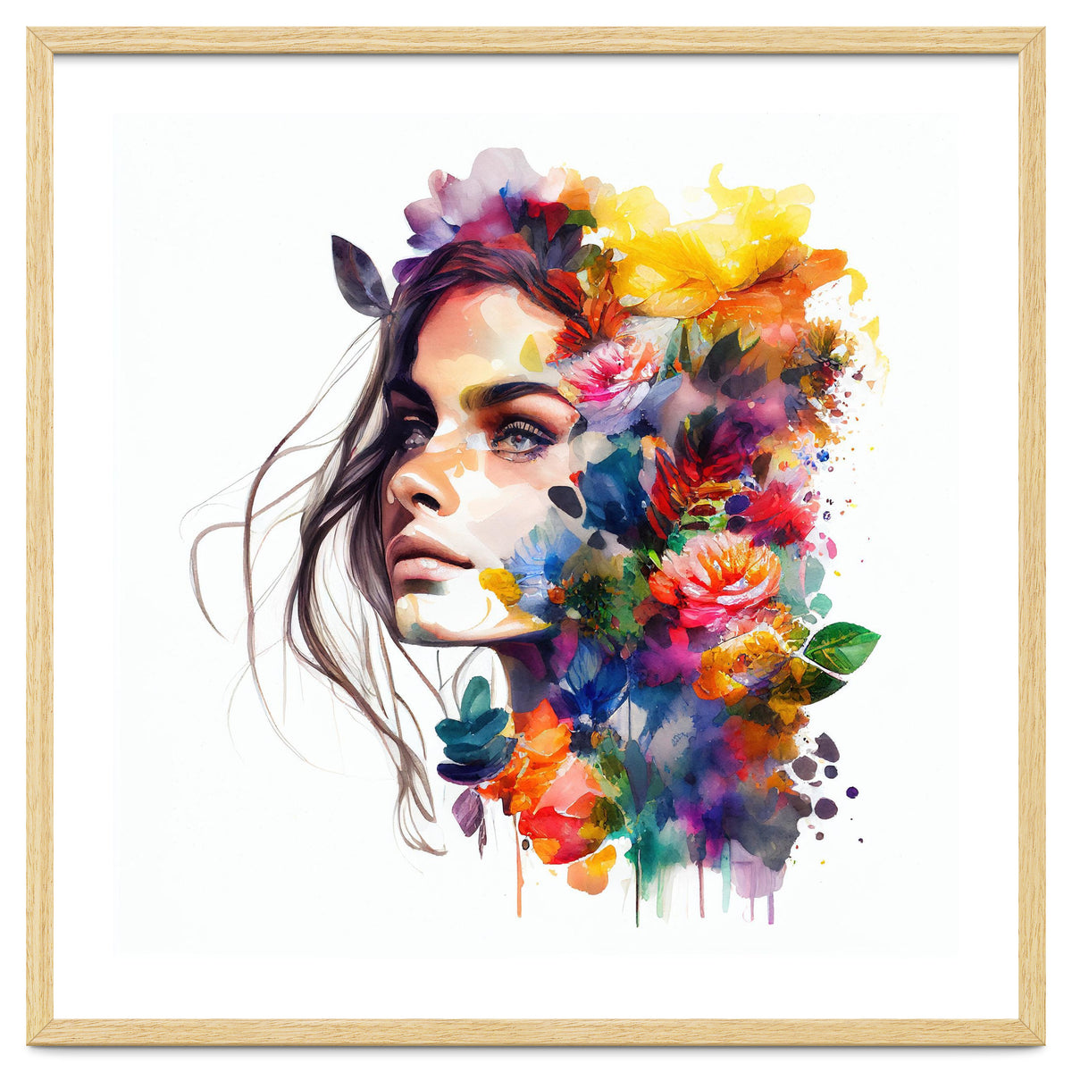 Watercolor Tropical Woman #18