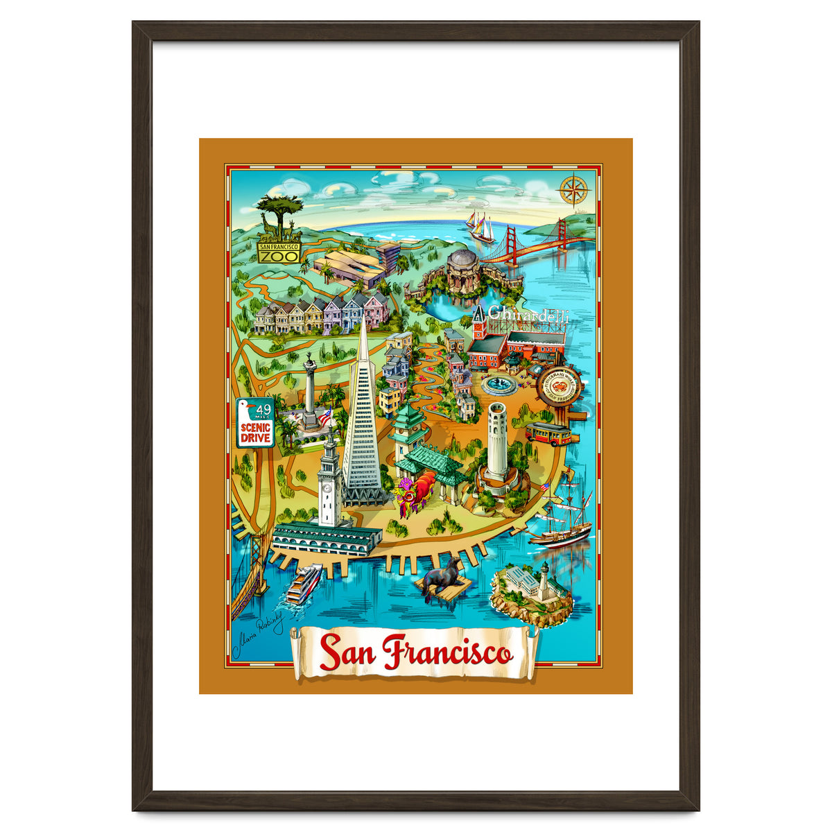 San Francisco Map Illustration