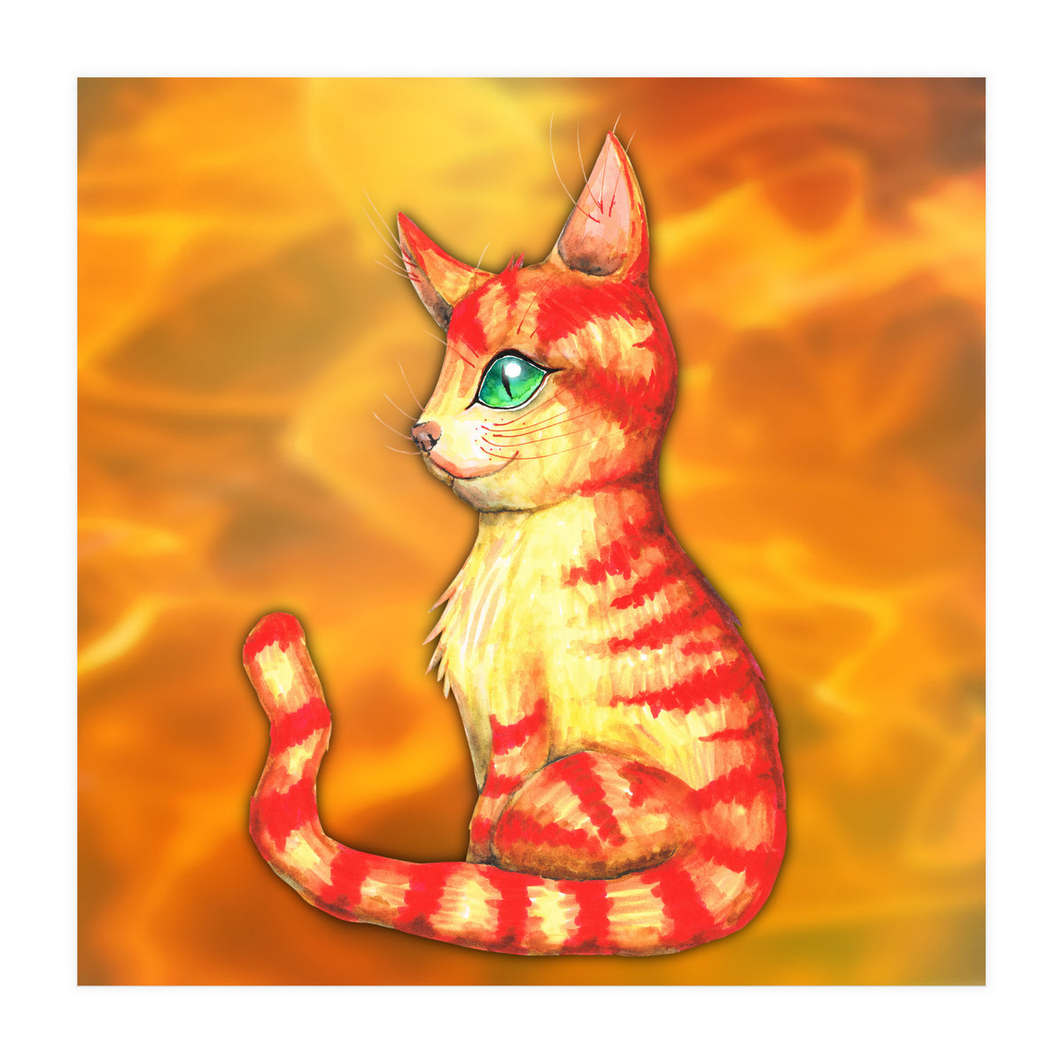 Fiery Cat (Print Only)