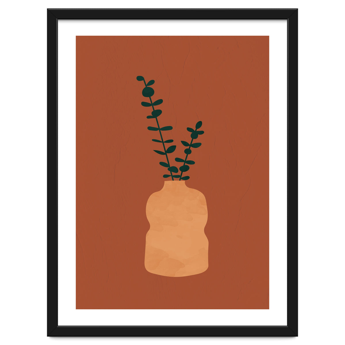 Terracotta Earth Tones Wall Decor Pottery Plant II