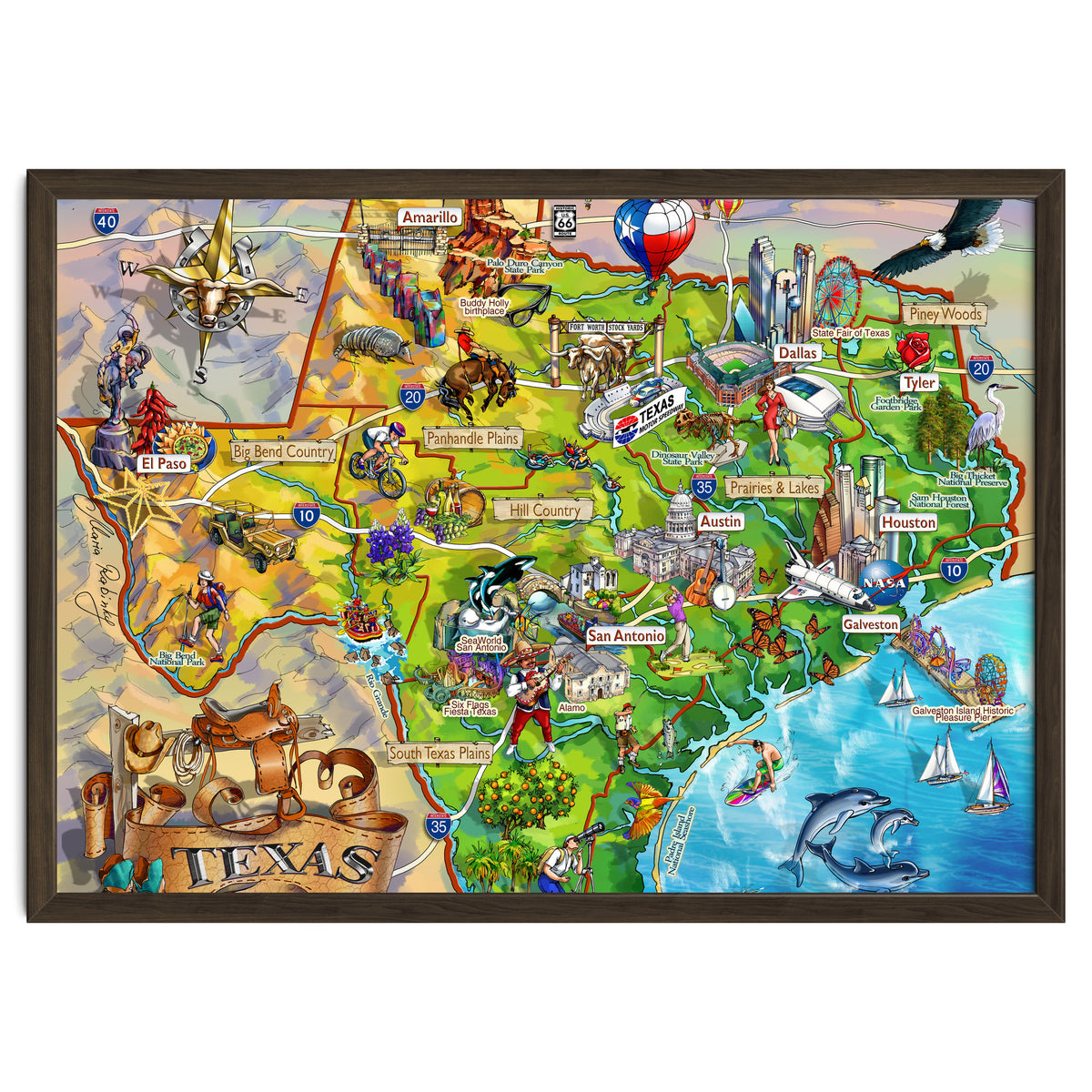 Texas Illustrated Map