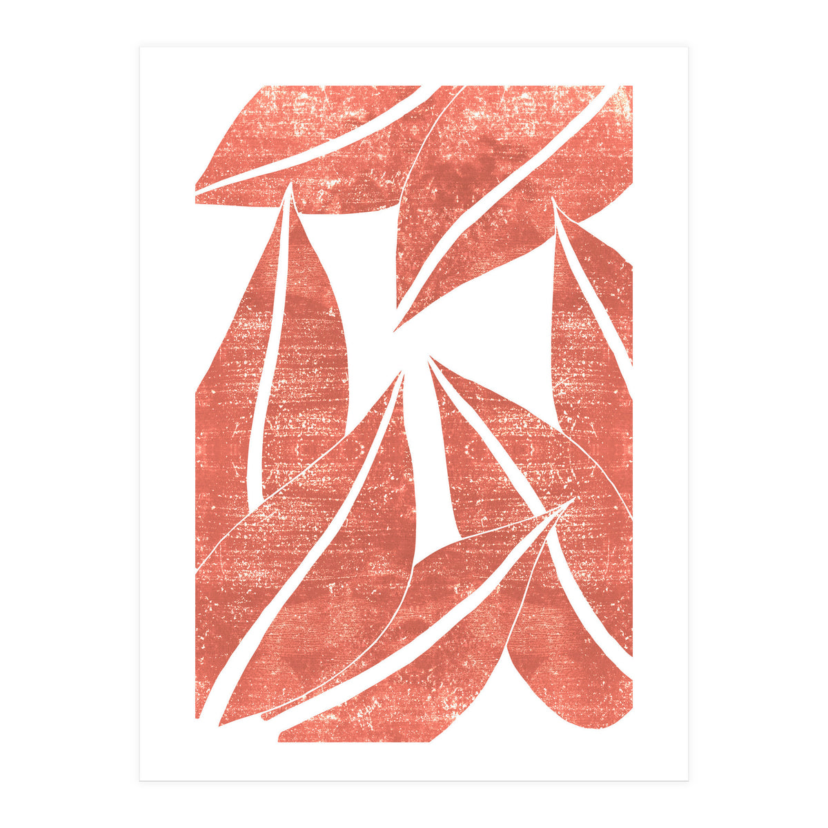 Abstract Terracotta Leaves 1 - Burnt Orange (Print Only)