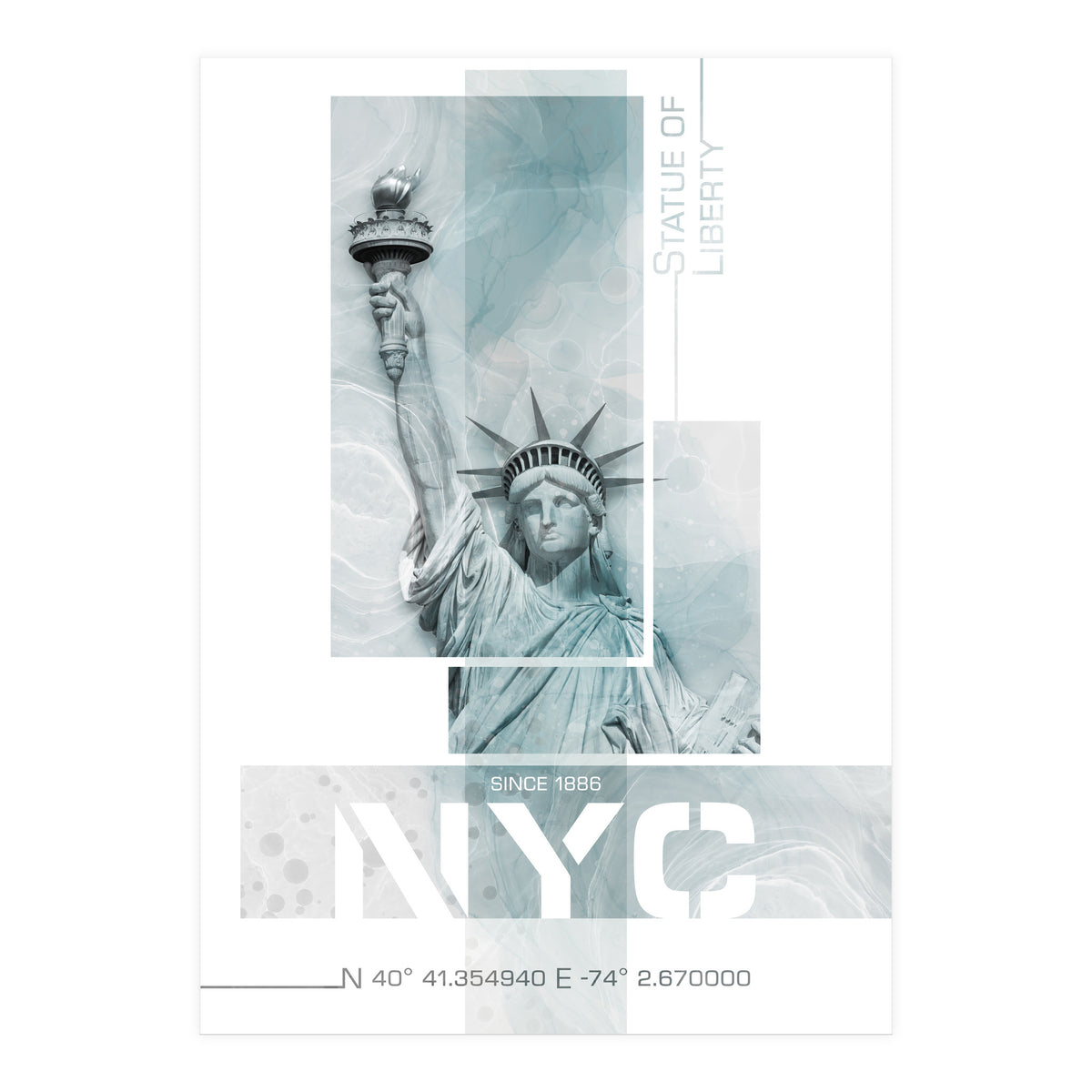 NYC Statue of Liberty | turquoise marble (Print Only)
