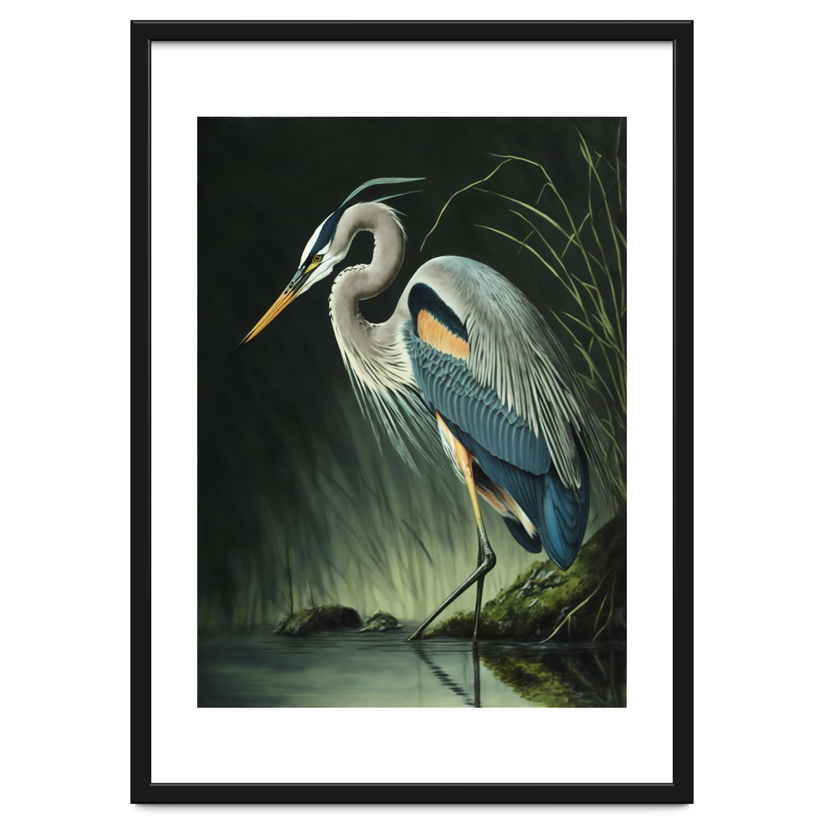 Heron Oil Painting