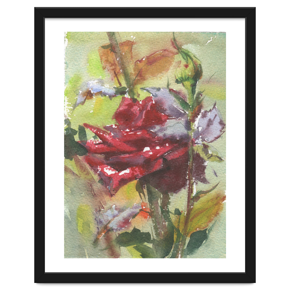 Spice Rose watercolor painting