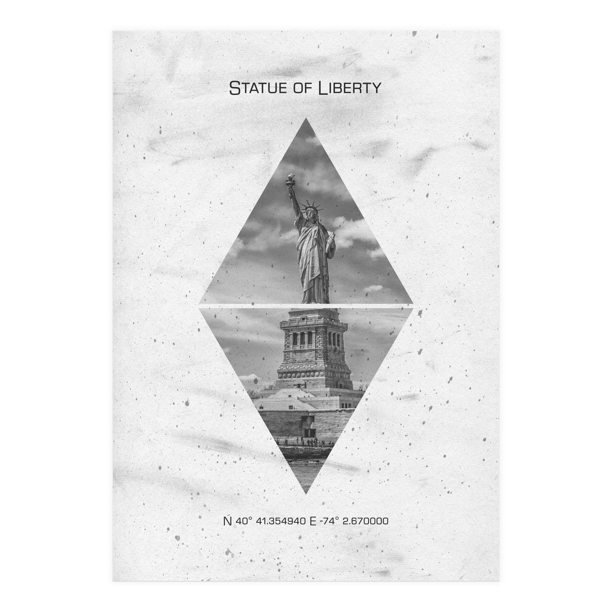 Coordinates NEW YORK CITY Statue of Liberty  (Print Only)