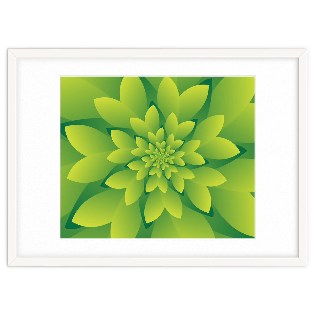 Abstract Green Floral Design 3D ART