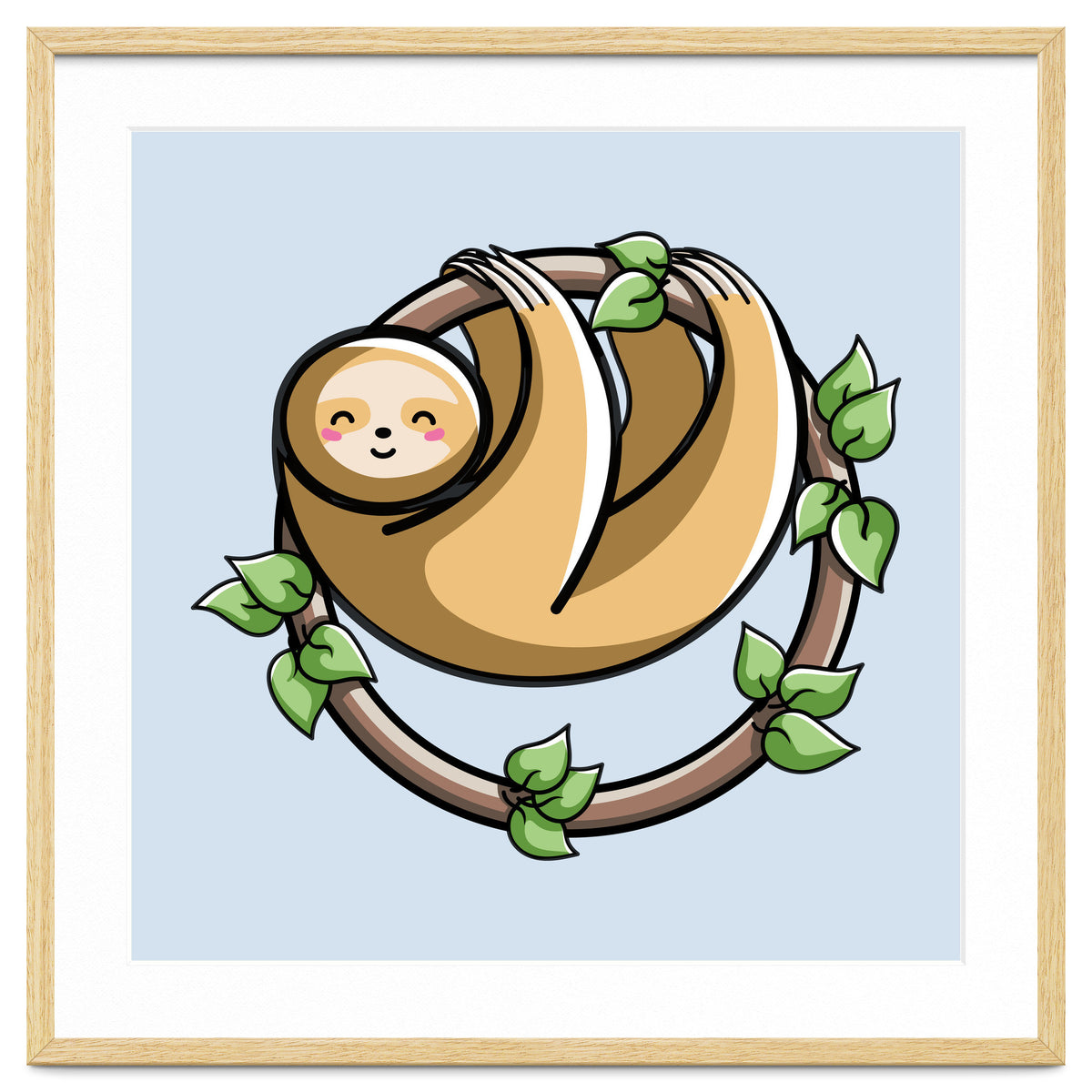 Kawaii Cute Sloth Circle
