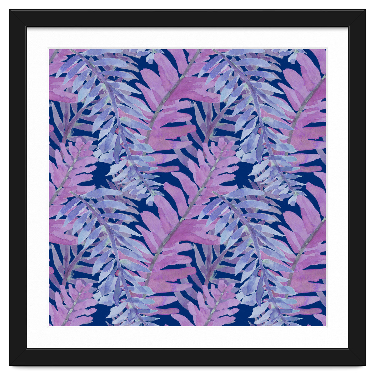 Woodland Ferns in Blue