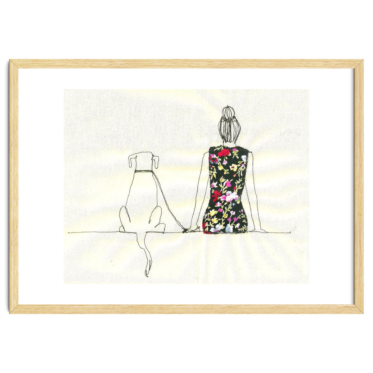 Girl And Dog Print