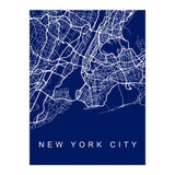 New York City Streets Blue Map (Print Only) thumbnail