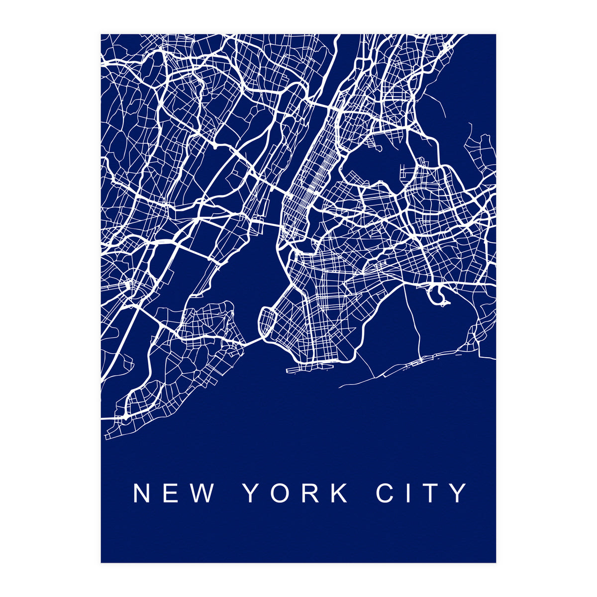 New York City Streets Blue Map (Print Only)