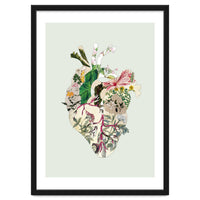 Vintage Botanical Heart - Green