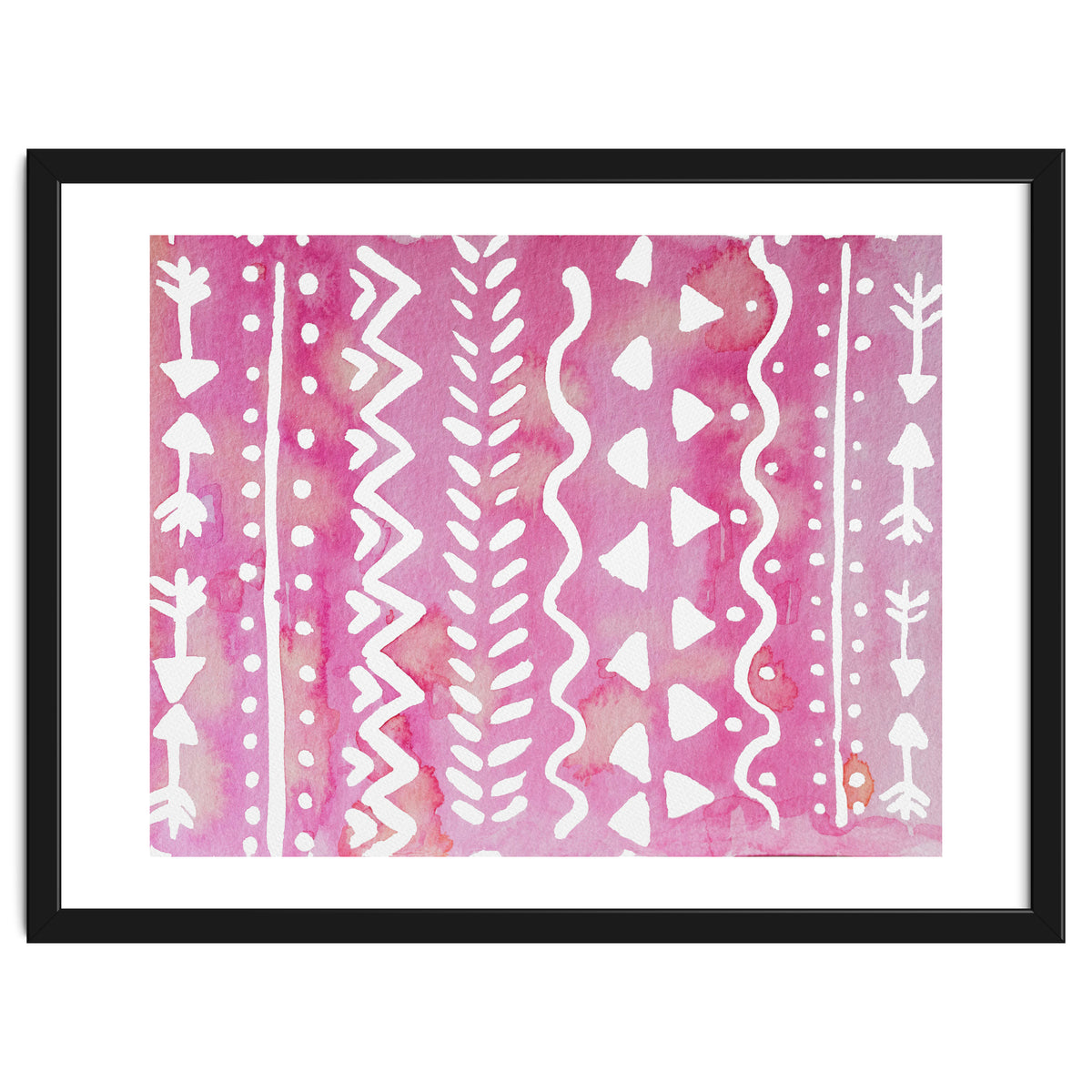 Abstract boho tribal pattern in pink
