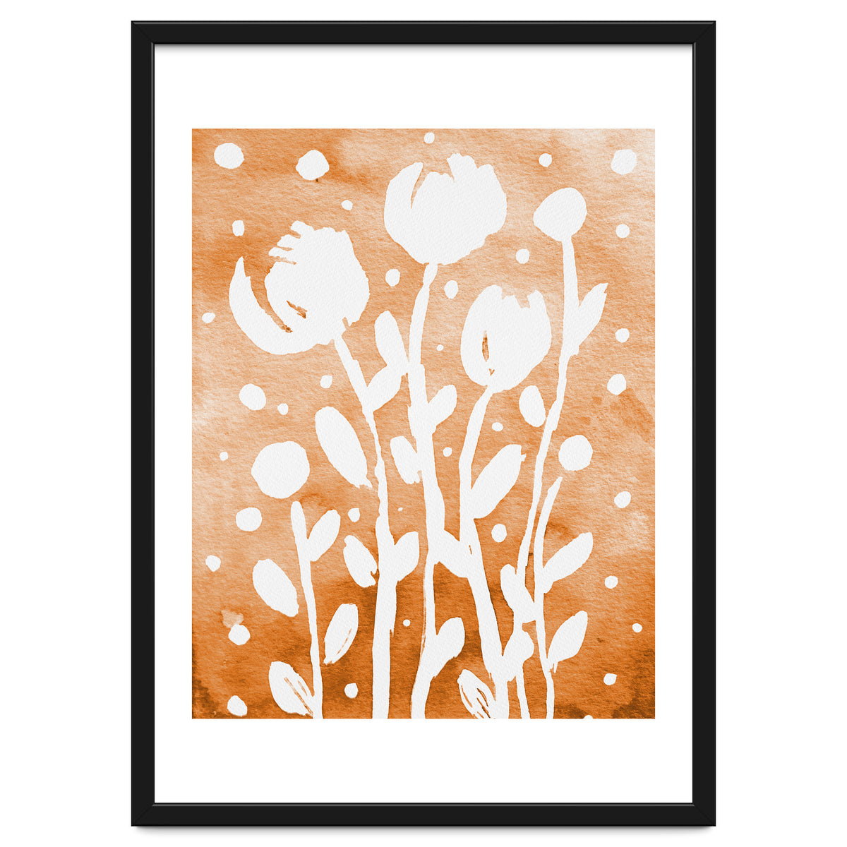 Abstract Flowers Orange