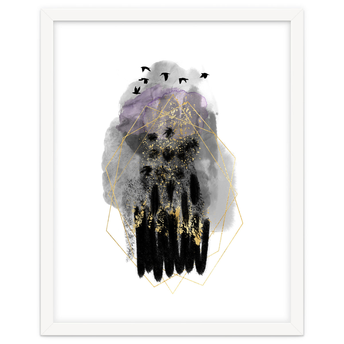 Abstract watercolour calm before the storm