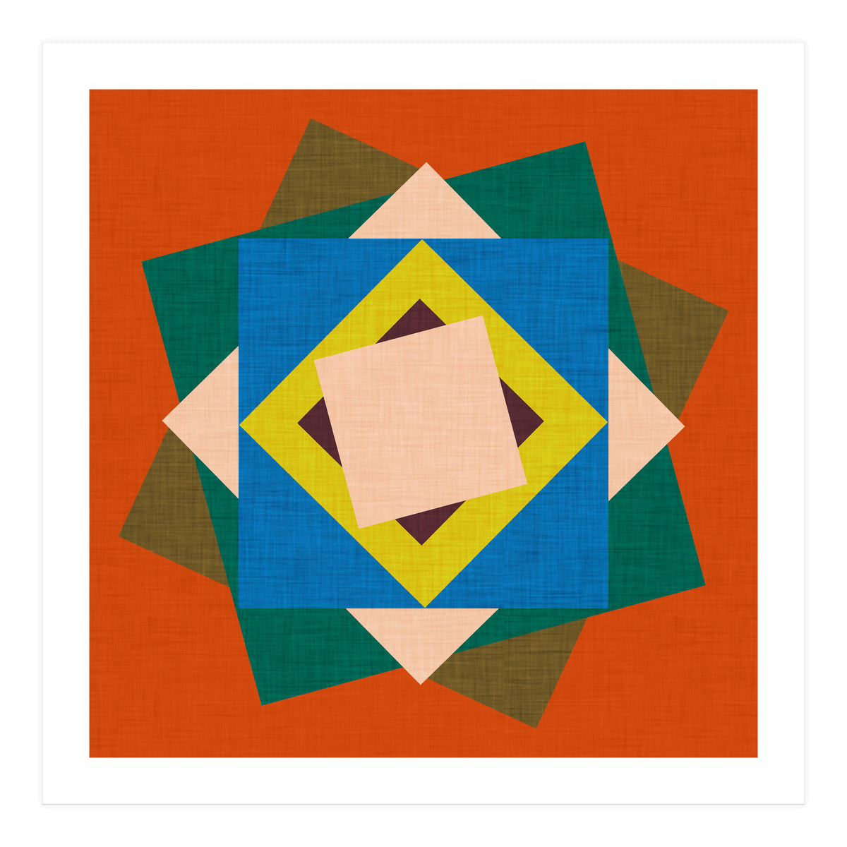 Kilim Floral Orange (Print Only)