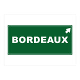 Let`s go to Bordeaux, France! Green road sign (Print Only) thumbnail