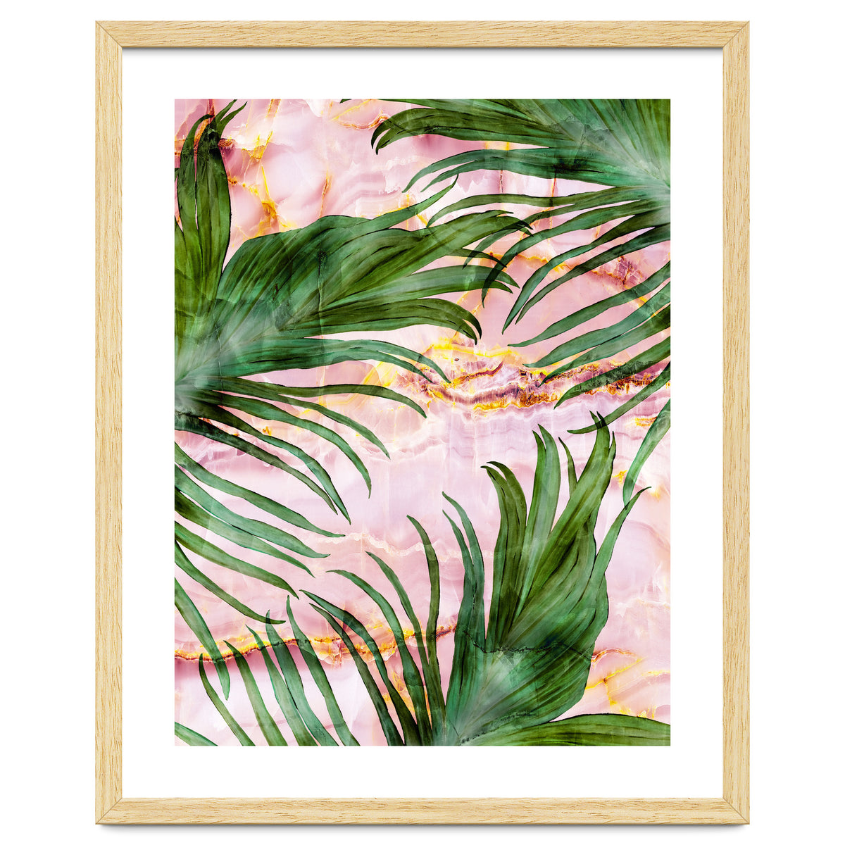 Palm leaf on marble 01