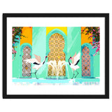 Moroccan Courtyard | Heron Animal Wildlife & Ethnic Vintage Architecture | Royal Fountain Palace thumbnail