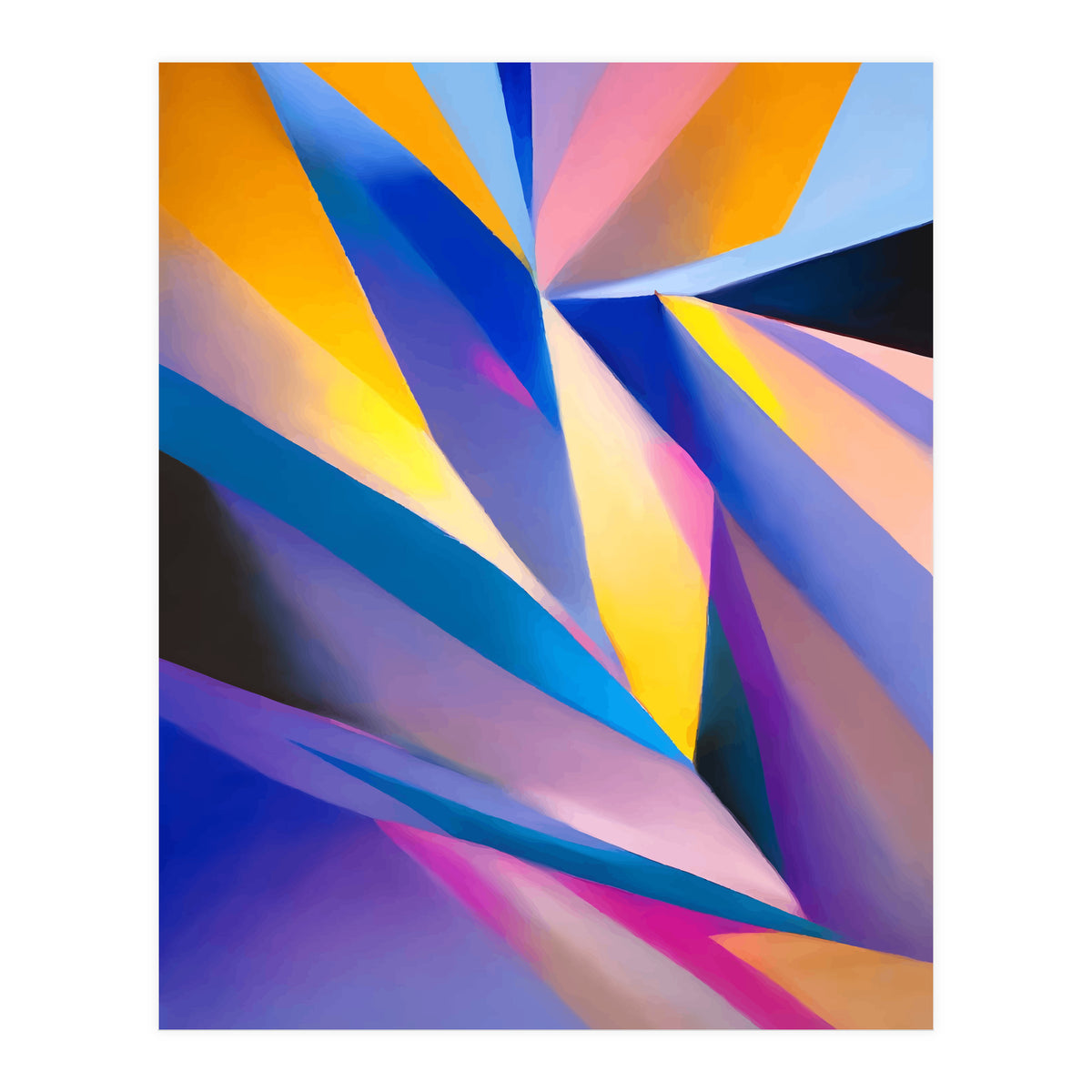 Painted Thoughts, Abstract Geometric Painting, Eclectic Maximalist Bohemian Shapes (Print Only)