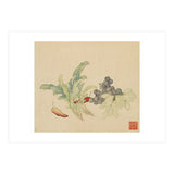Wang Chengyu ~ Flowers And Vegetables, Vegetables, Fruits, Peppers, Millet Hot, Grapes, Spinach (Print Only) thumbnail