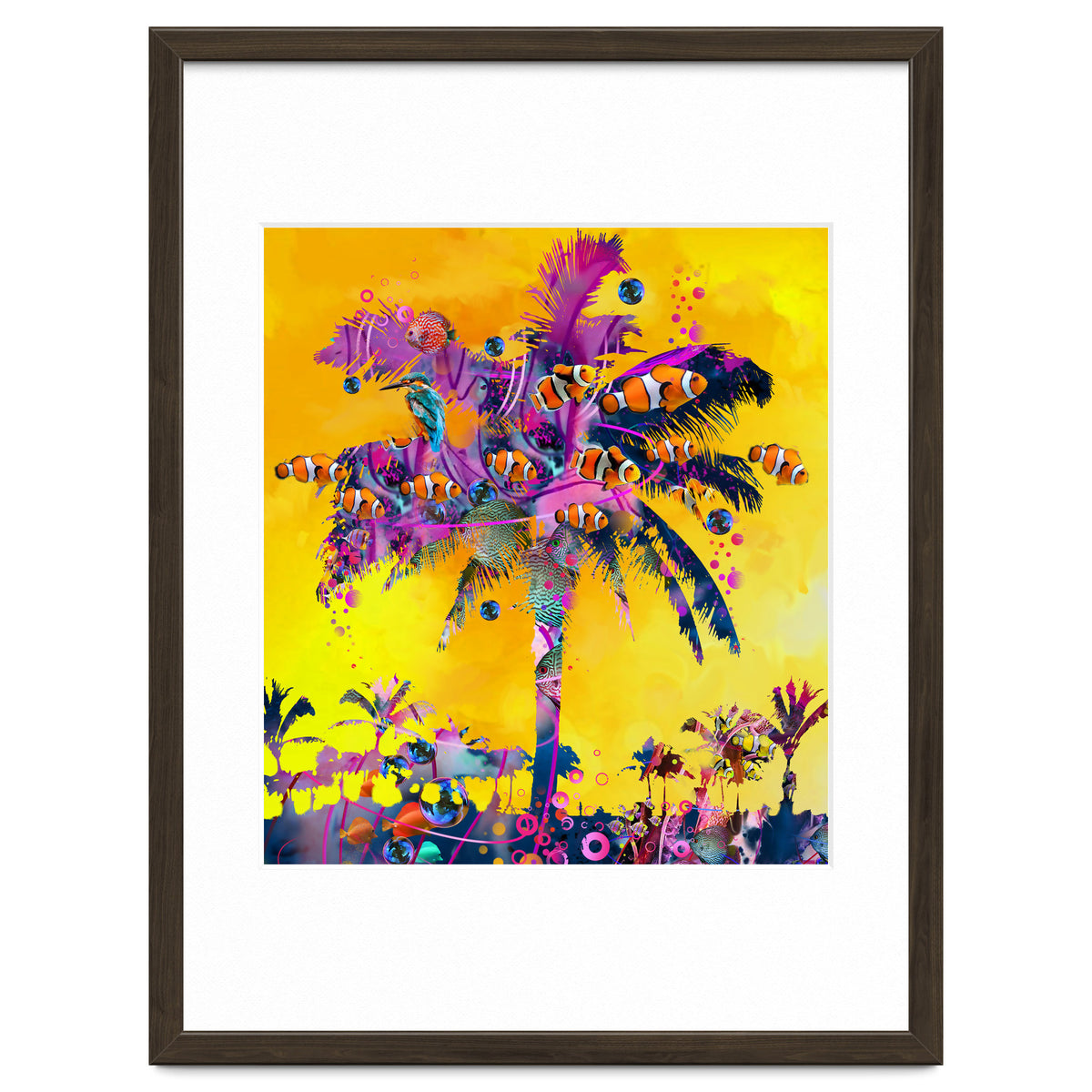 Purple Palm with Fish