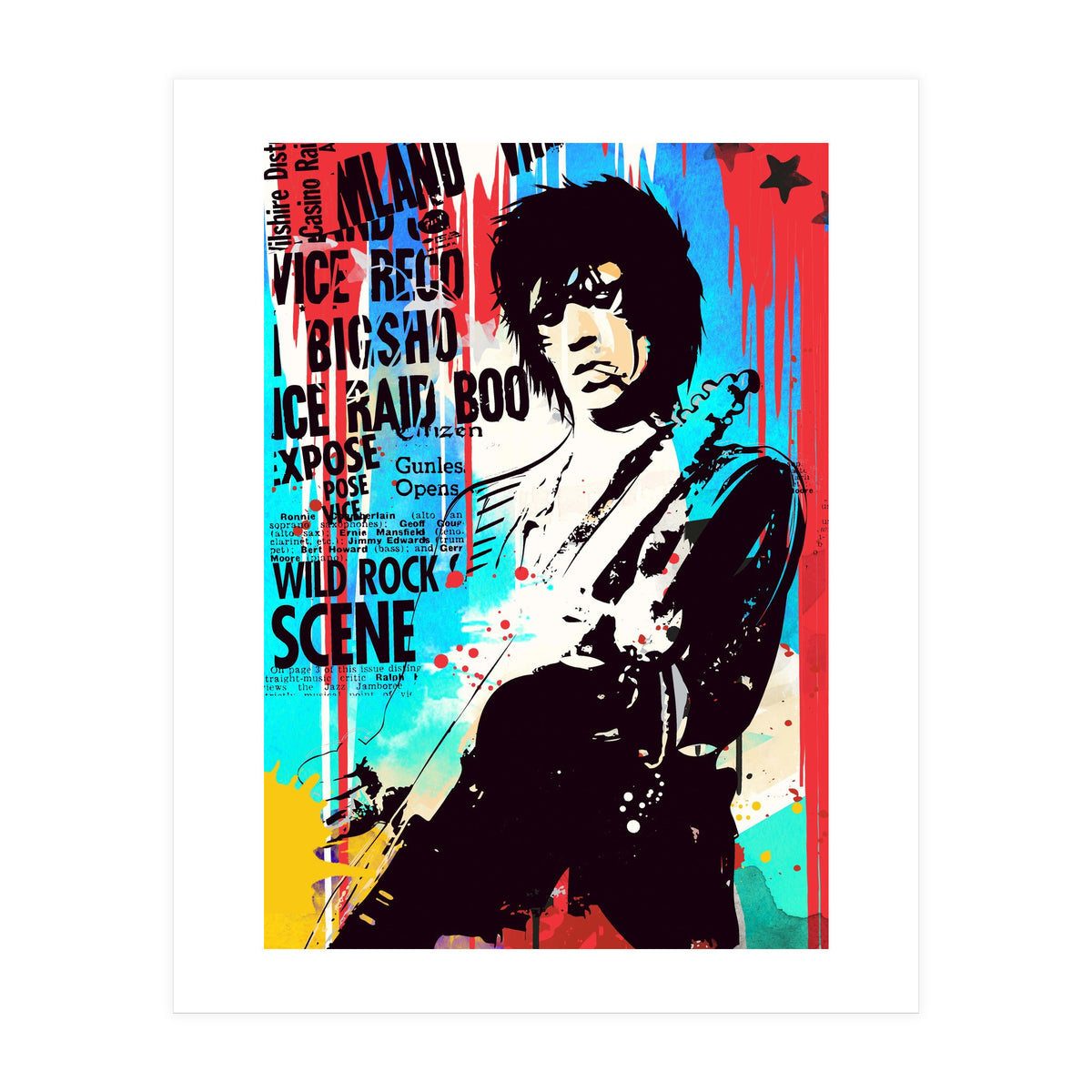 Keith Richards pop art poster (Print Only)