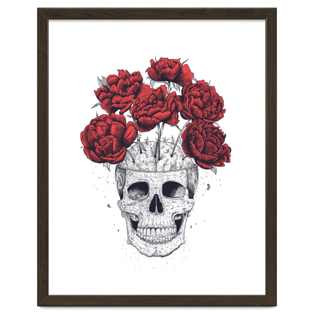 Skull With Peonies