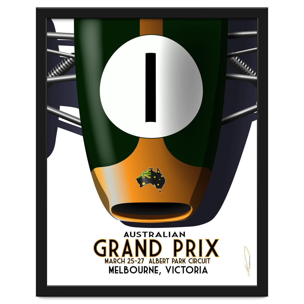Australian Grand Prix Art Deco poster