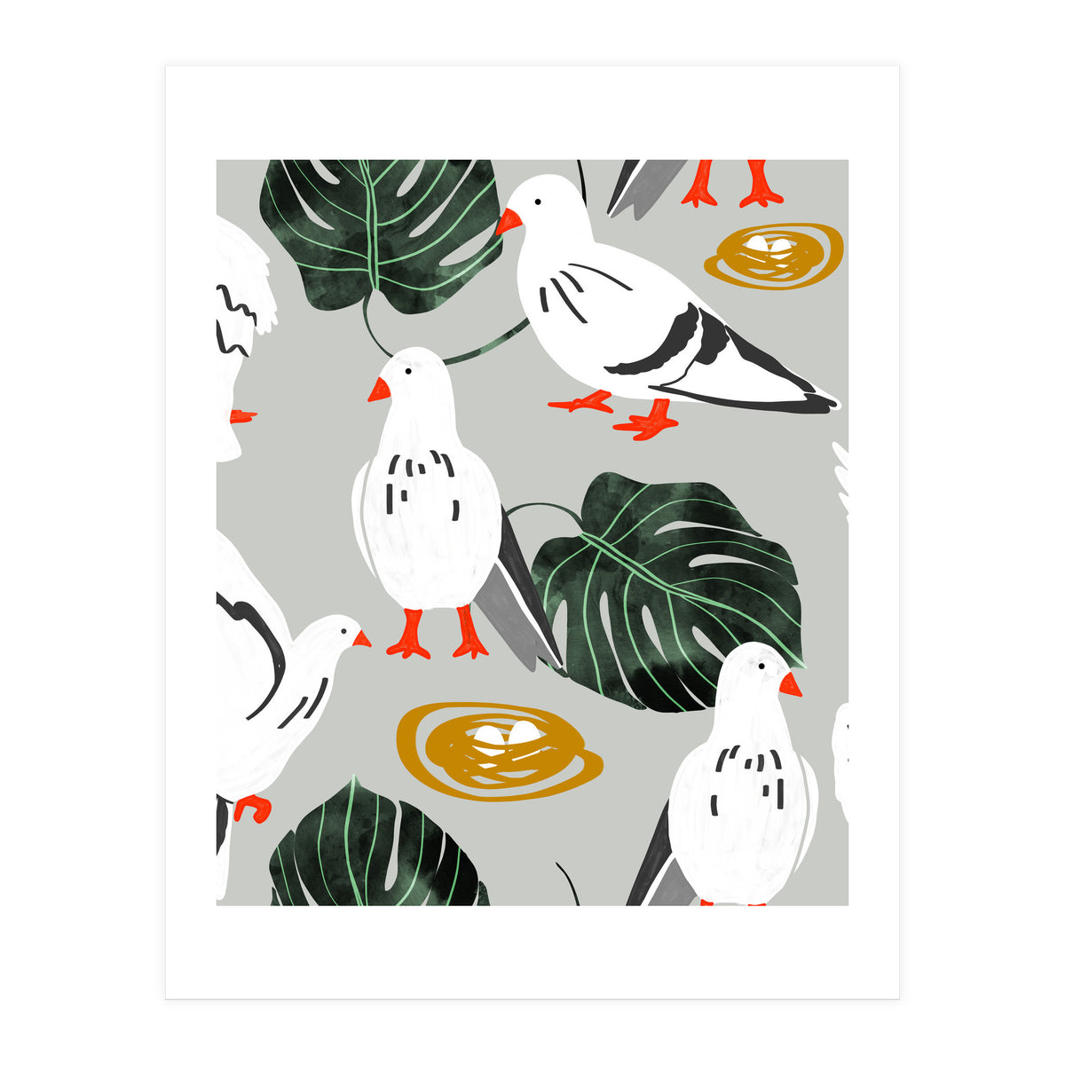 White Pigeons (Print Only)