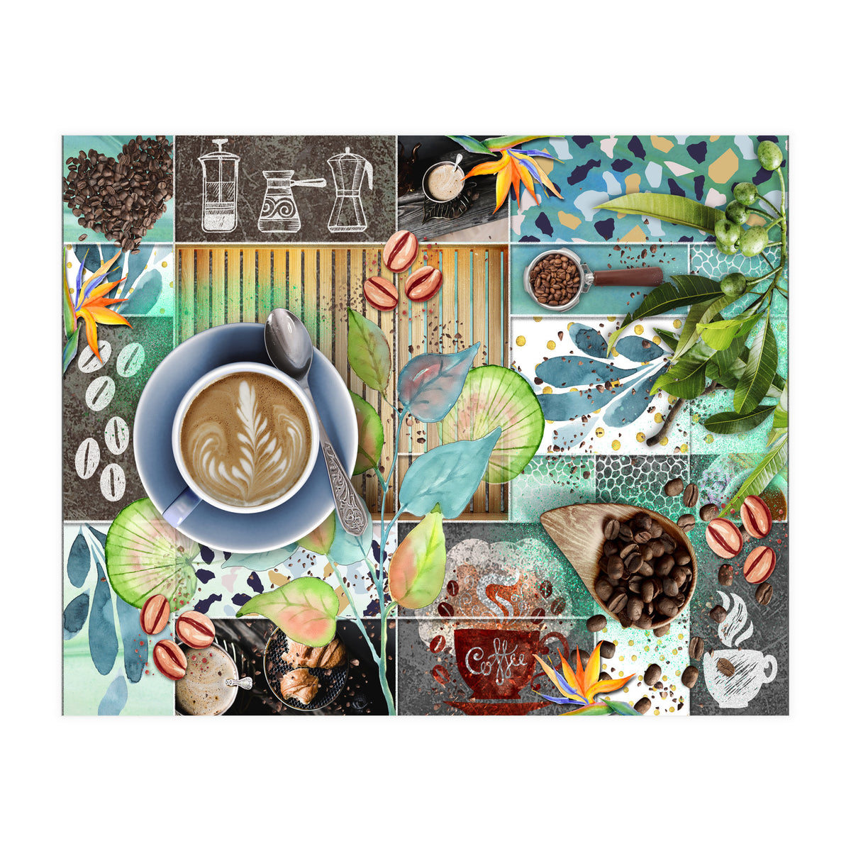 Coffee Shop Collage (Print Only)