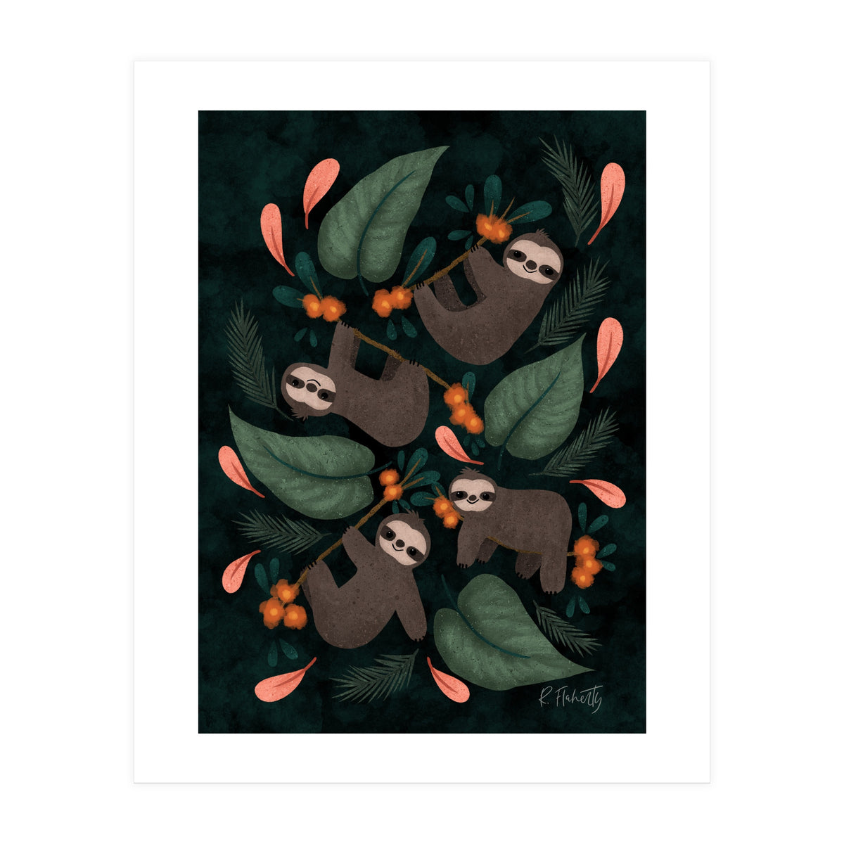Floral Sloths (Print Only)