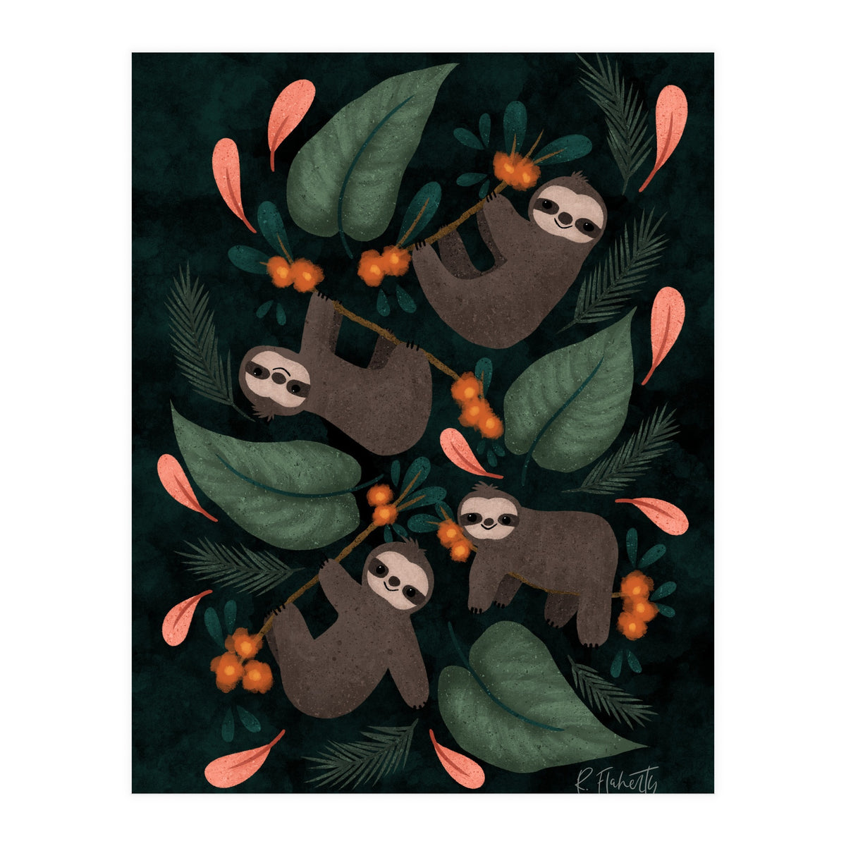 Floral Sloths (Print Only)