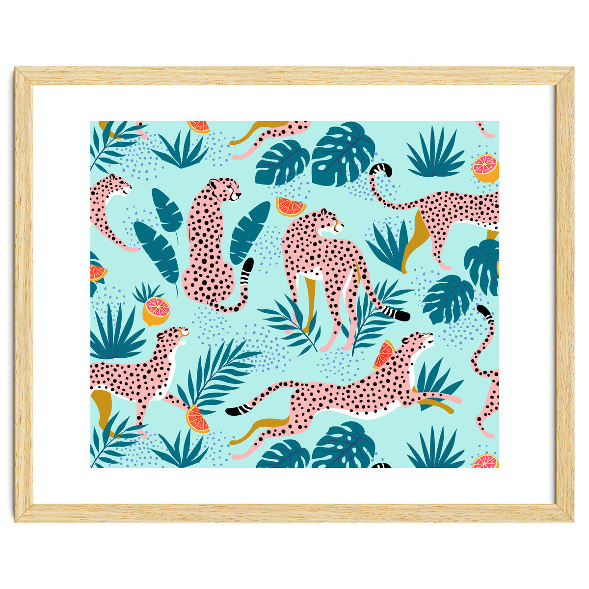 Cheetahs In The Grapefruit Grove, Tropical Jungle bohemian Wildlife, Tiger Wild Cat Nature Forest