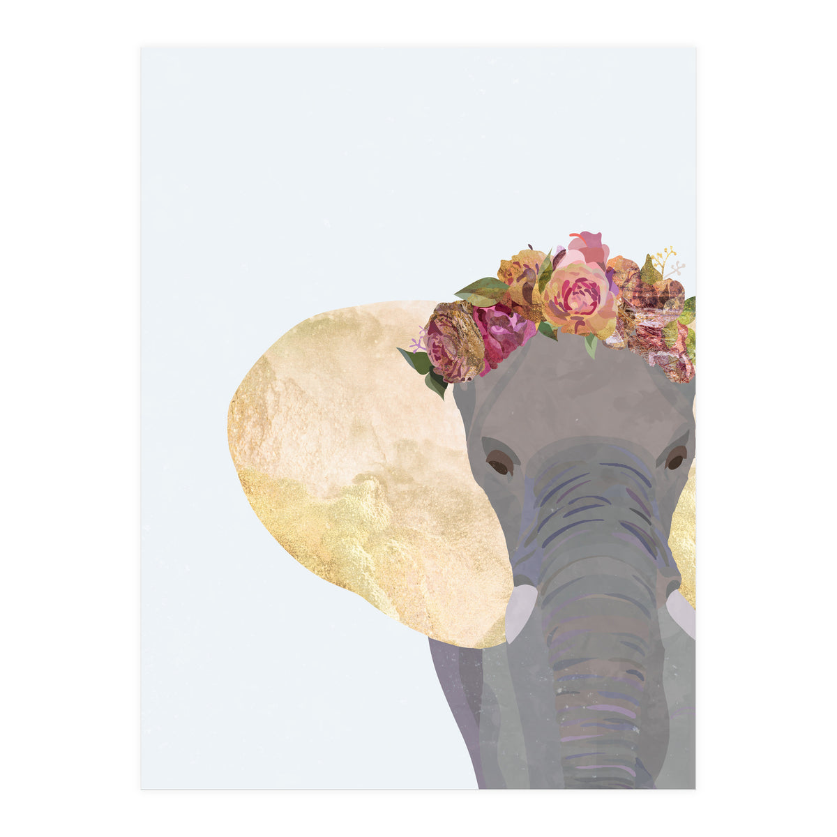 Angelic Boho Elephant Portrait (Print Only)