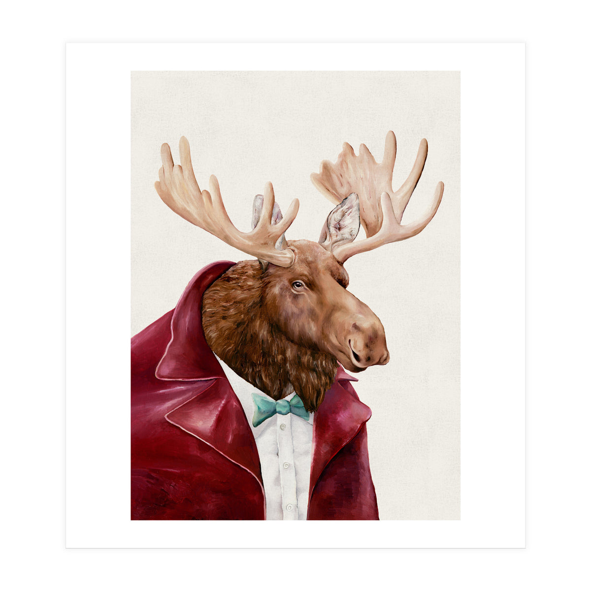 Moose In Maroon (Print Only)