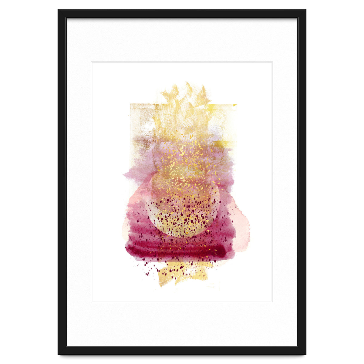 Abstract watercolour summer moon