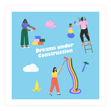 Dreams Under Construction Square Blue (Print Only) thumbnail