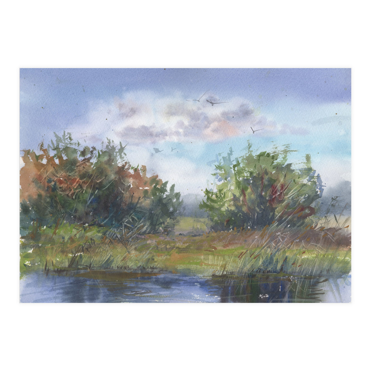 Watercolor Landscape Painting (Print Only)