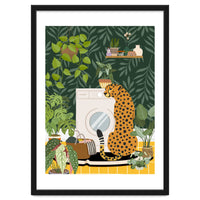 Cheetah in Tropical Laundry Room