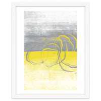 Abstract Painting No. 53 - Bubbles | Illuminating Yellow & Ultimate Grey