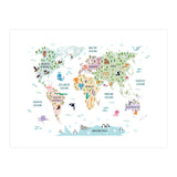 Pastel Animal World Map  (Print Only) thumbnail
