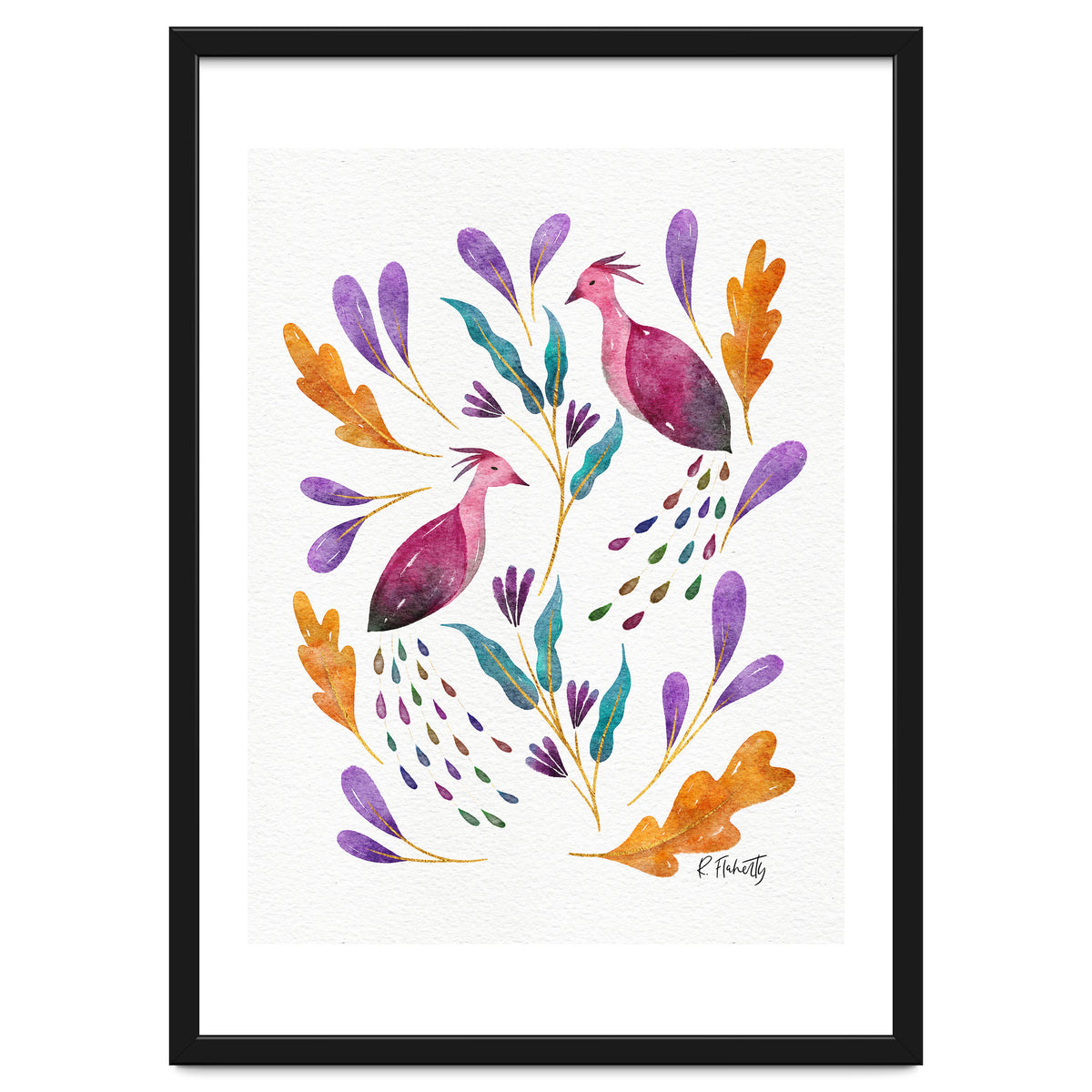 Folk Art Peacocks | Pink