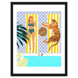 How To Vacay With Your Tiger, Human Animal Connection Illustration, Tropical Travel Morocco Painting thumbnail