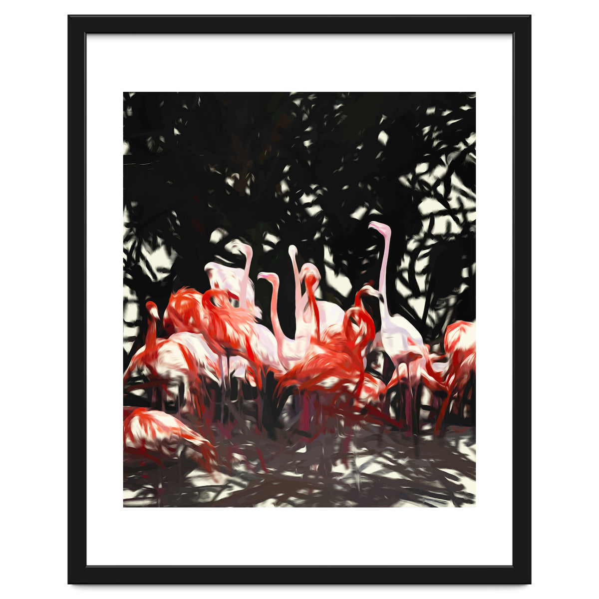 Flamingoes Under The Banyan Tree