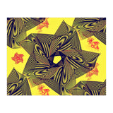 Black flowers on yellow background. (Print Only) thumbnail